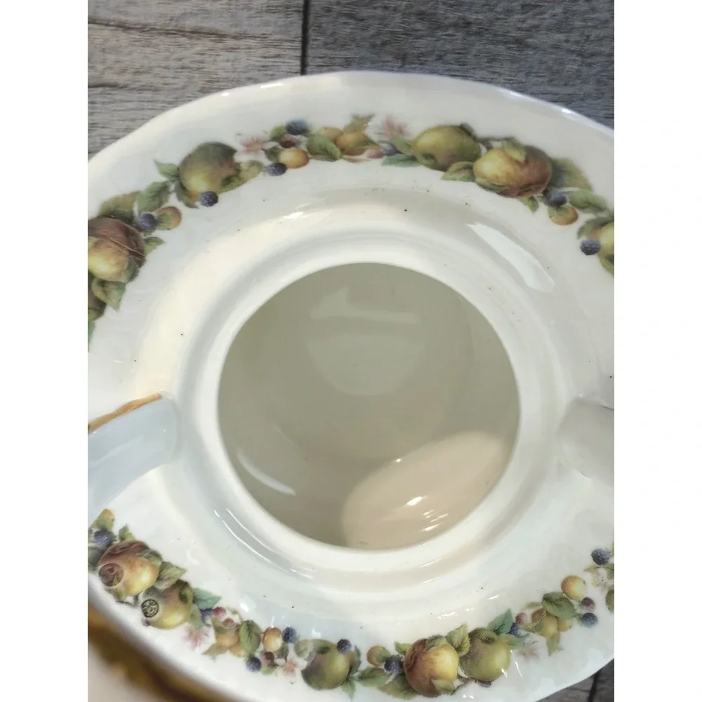 Crown Dorset Teapot OS Fruit Floral Gold Trim Cottagecore Vintage
